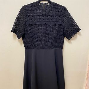 Black high neck dress